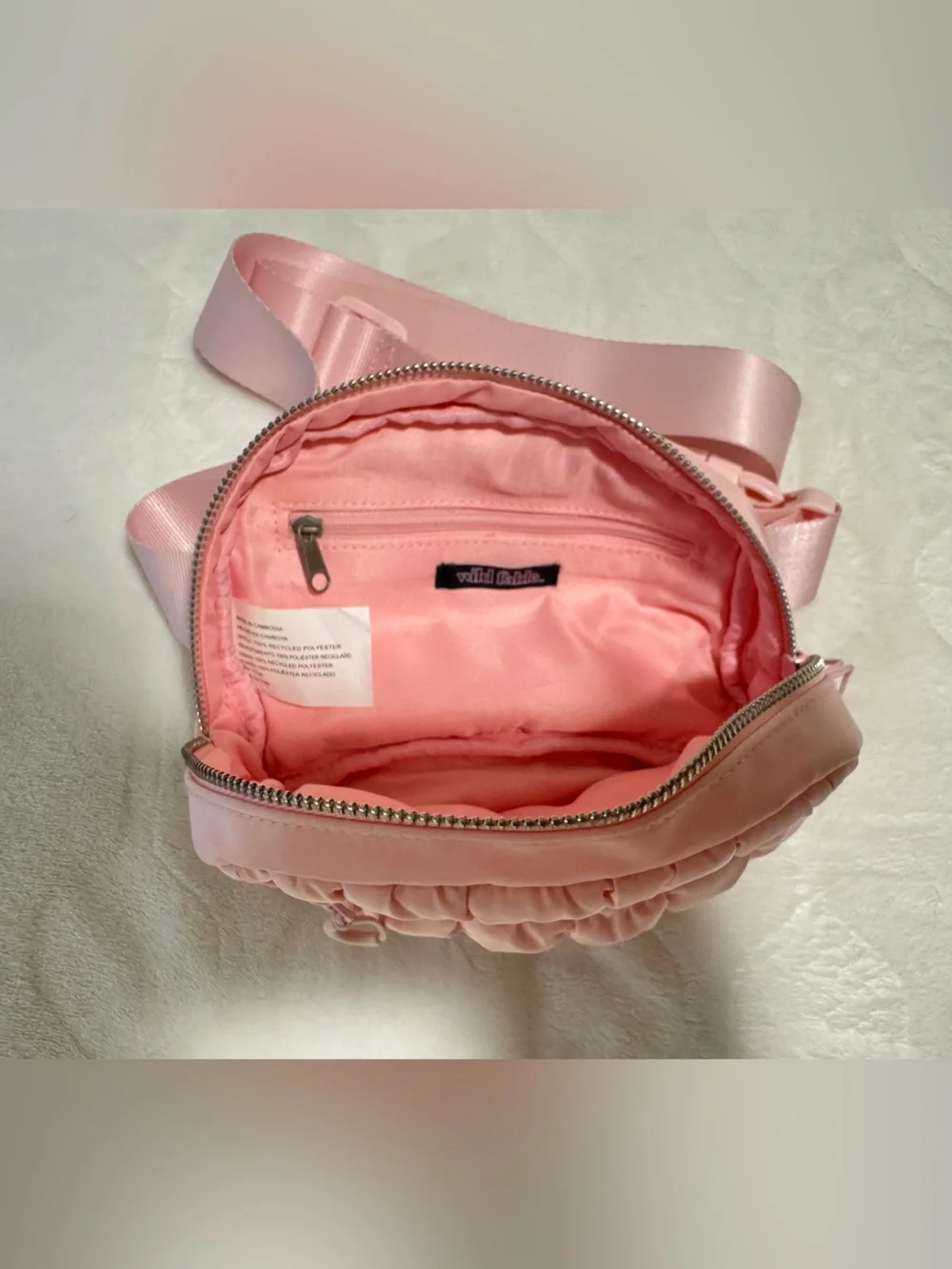 Wild Fable Baby Pink Quilted Belt Bag Ruffle Crossbody Belt Bag